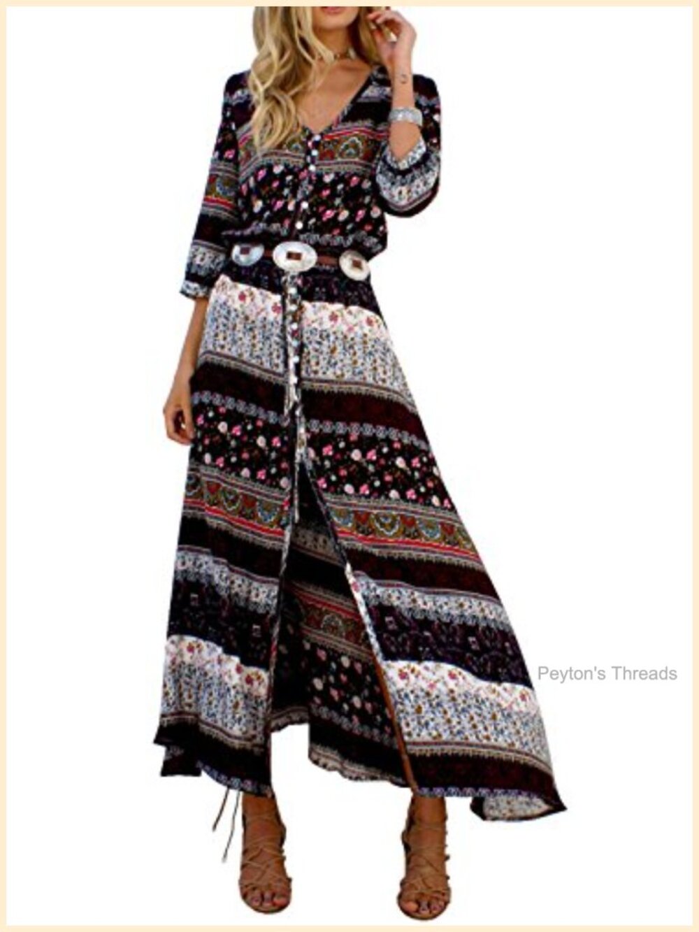 Flowy Midi Dress with Button Front